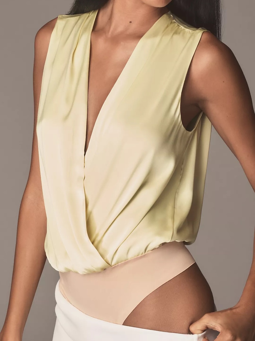 NWT Favorite Daughter The Sleeveless Date Blouse Bodysuit Ivory Small